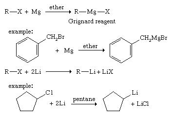 معرفهای Grignard و organolithium
